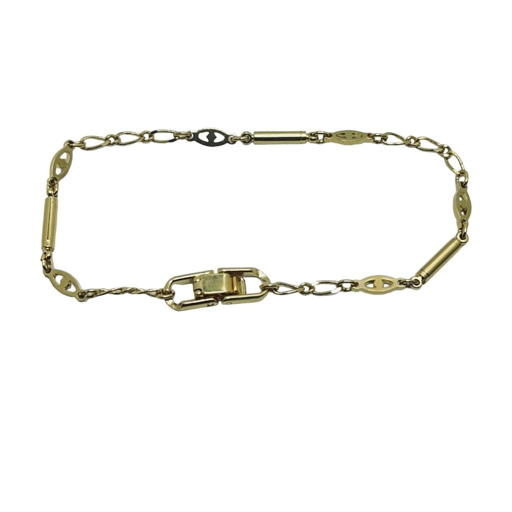 Vintage Unbranded Gold Tone Link And Bar Bracelet (5510)